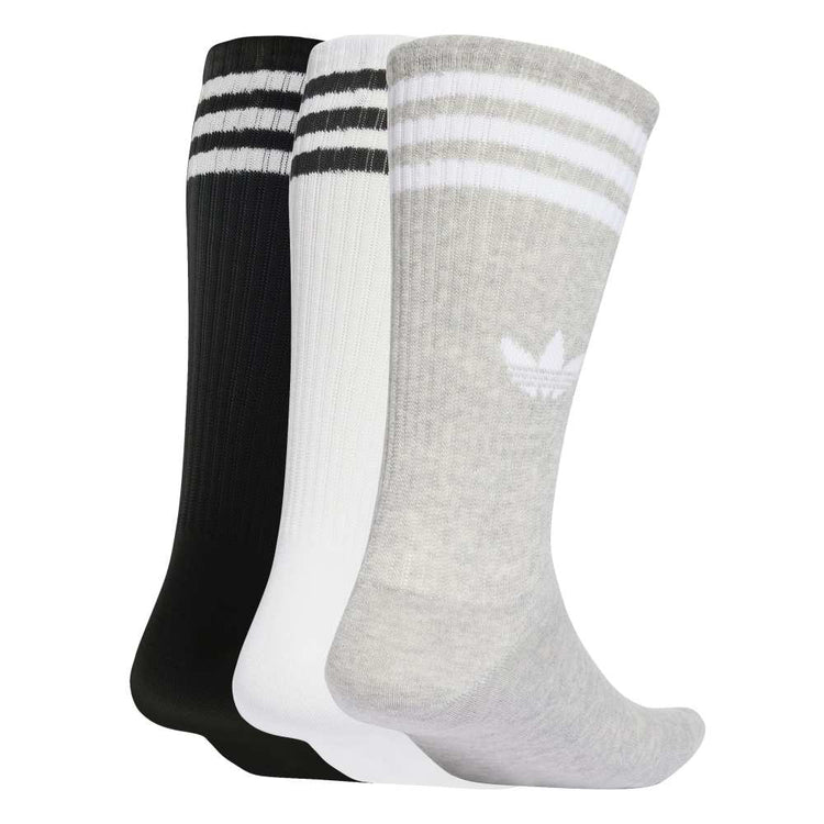 ADIDAS 3-Stripes High Crew Socks 3 Pairs White Grey JV7418