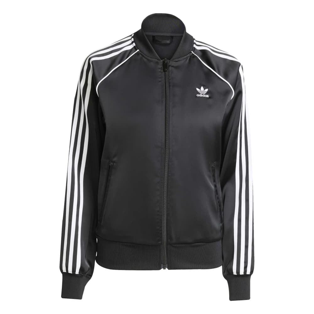 SST Adicolor Satin Track Jacket Black White - Urban Jungle
