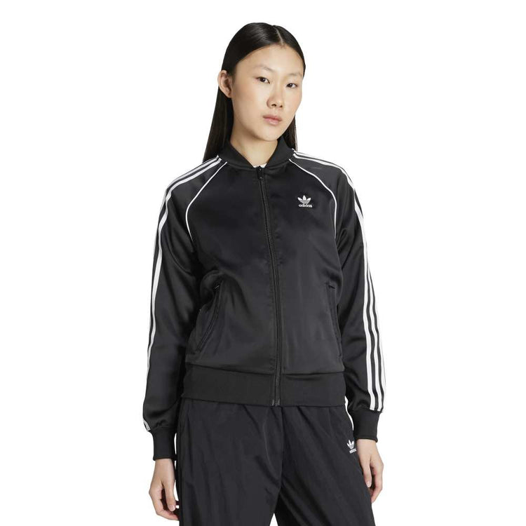 ADIDAS SST Adicolor Satin Track Jacket Black White JZ6733