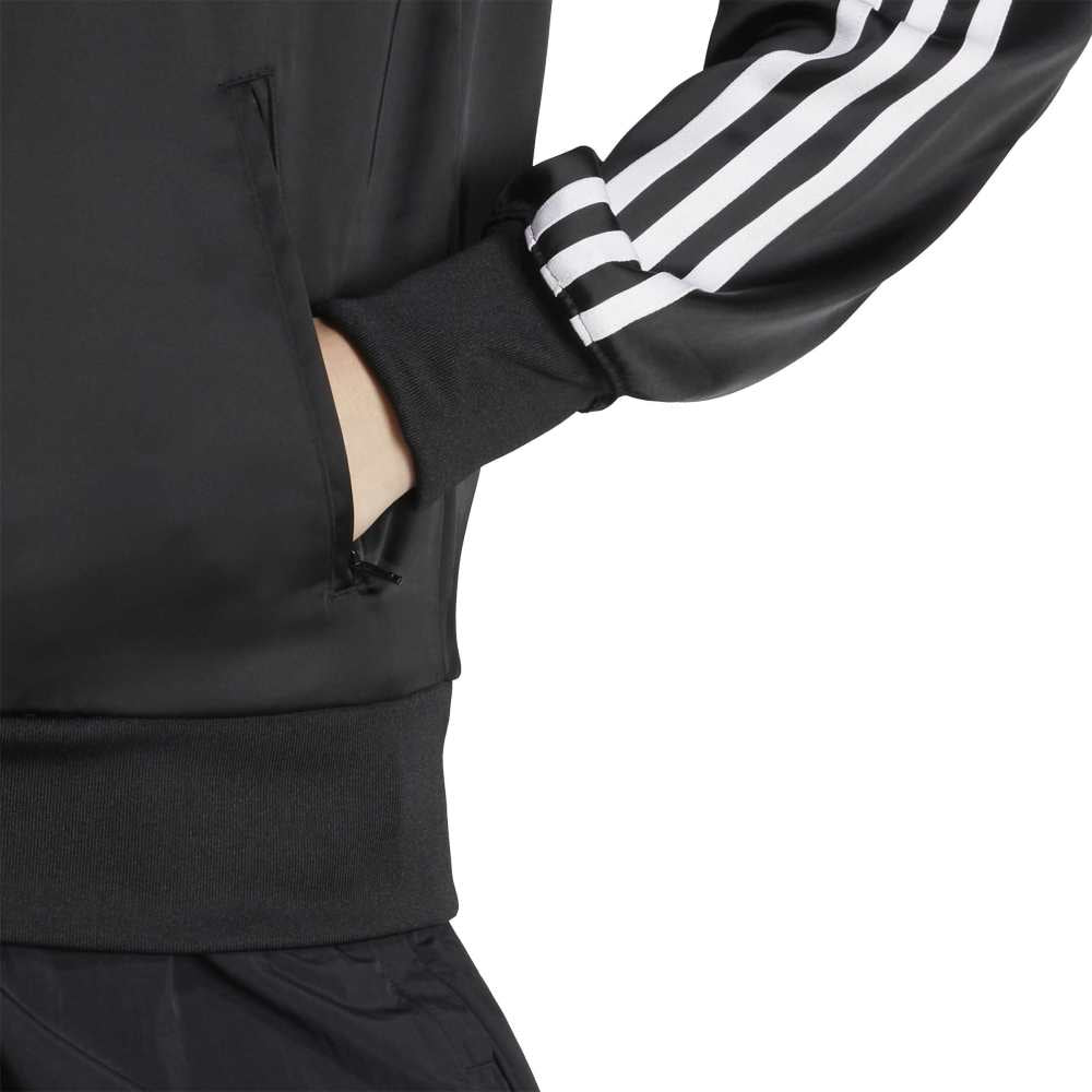 ADIDAS SST Adicolor Satin Track Jacket Black White JZ6733