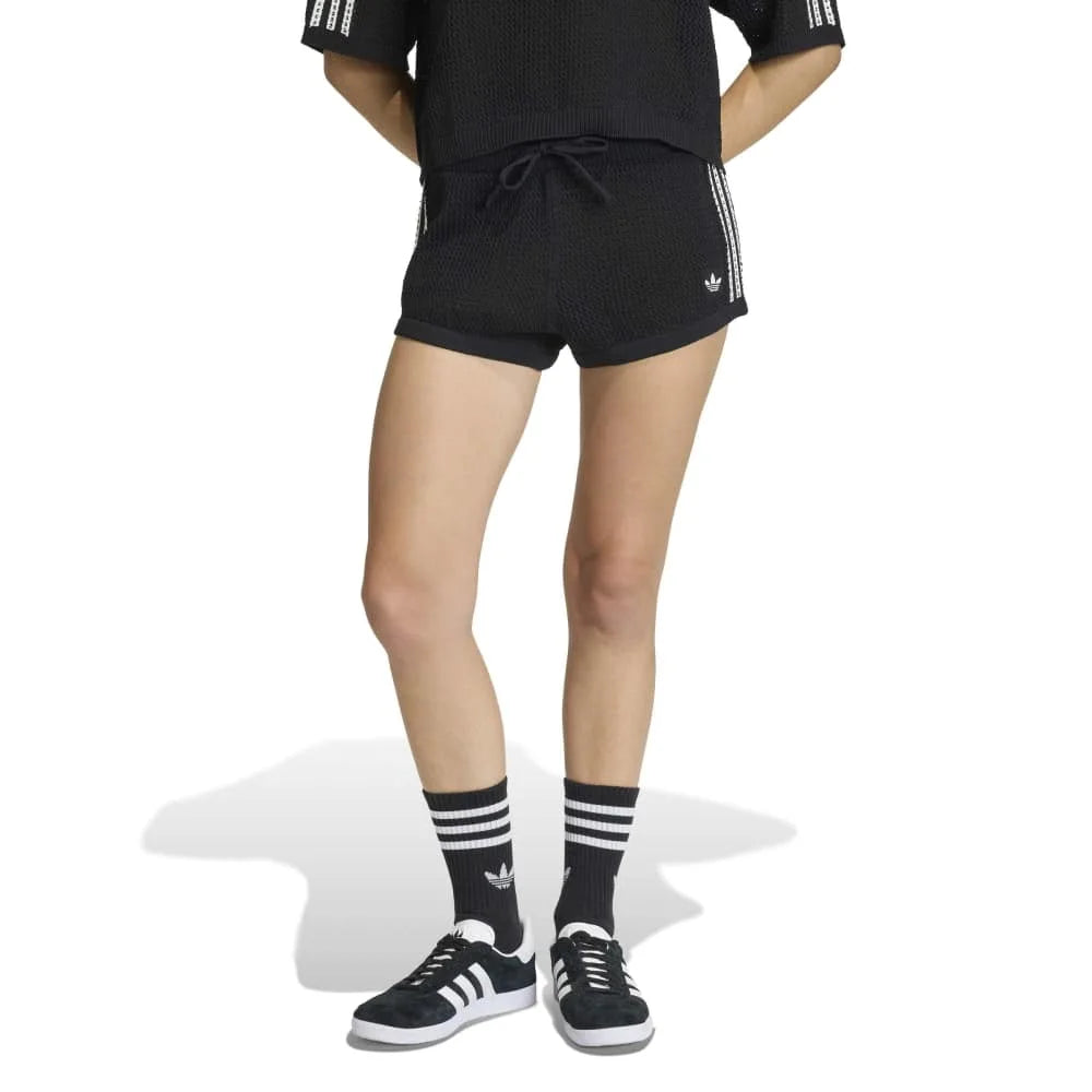 ADIDAS Knitted Crochet Shorts Black KC6478