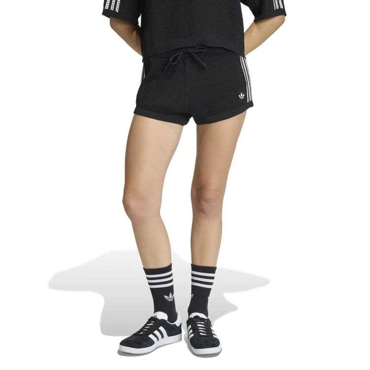ADIDAS Knitted Crochet Shorts Black KC6478