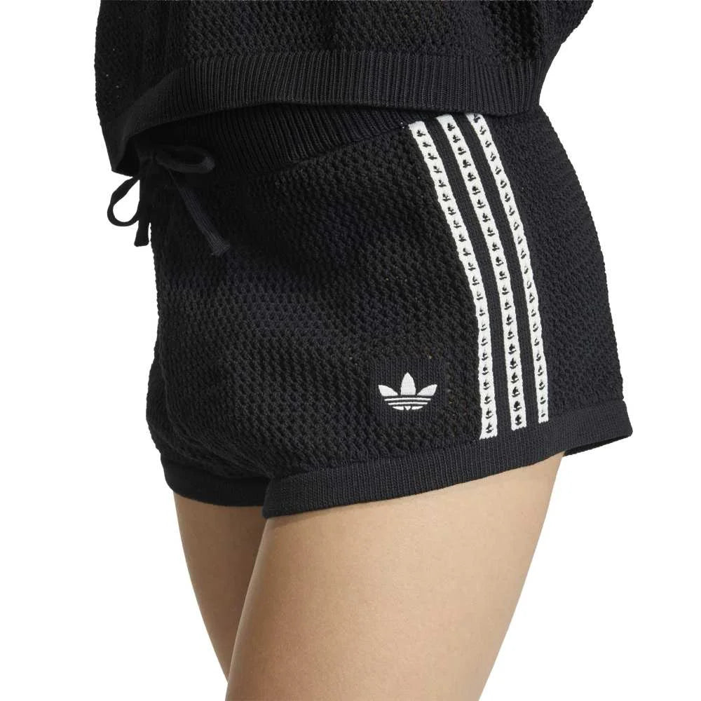 ADIDAS Knitted Crochet Shorts Black KC6478