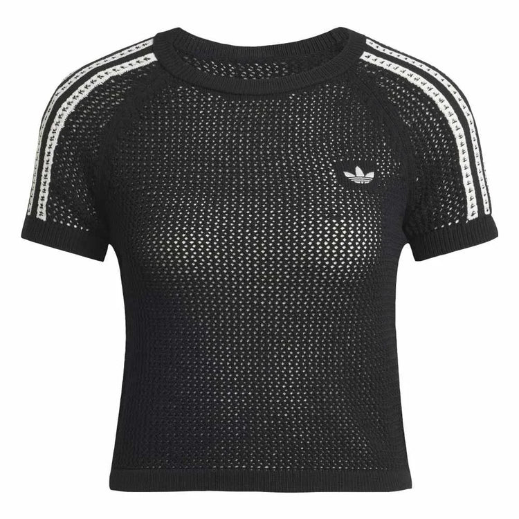 ADIDAS Knitted Crochet Cali T-Shirt Black KC6481