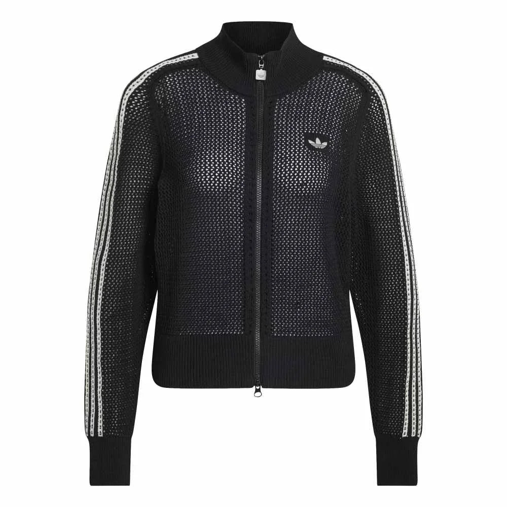 ADIDAS Knitted Crochet Firebird Track Jacket Black KC6497