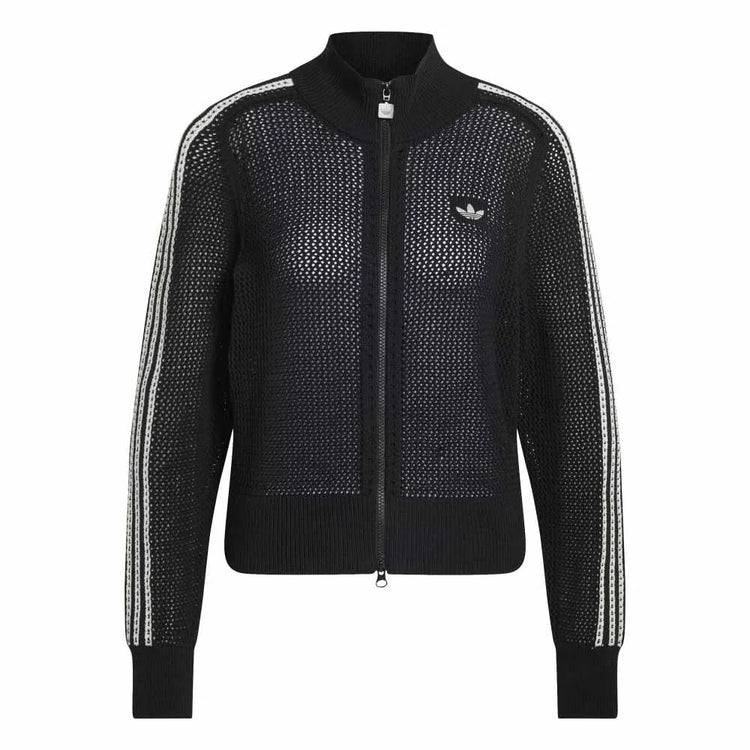 ADIDAS Knitted Crochet Firebird Track Jacket Black KC6497
