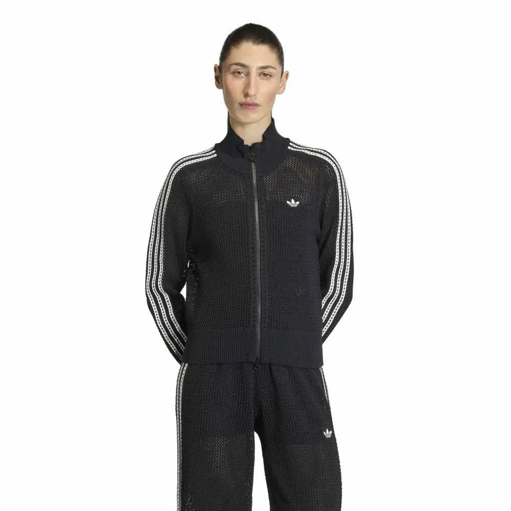 ADIDAS Knitted Crochet Firebird Track Jacket Black KC6497