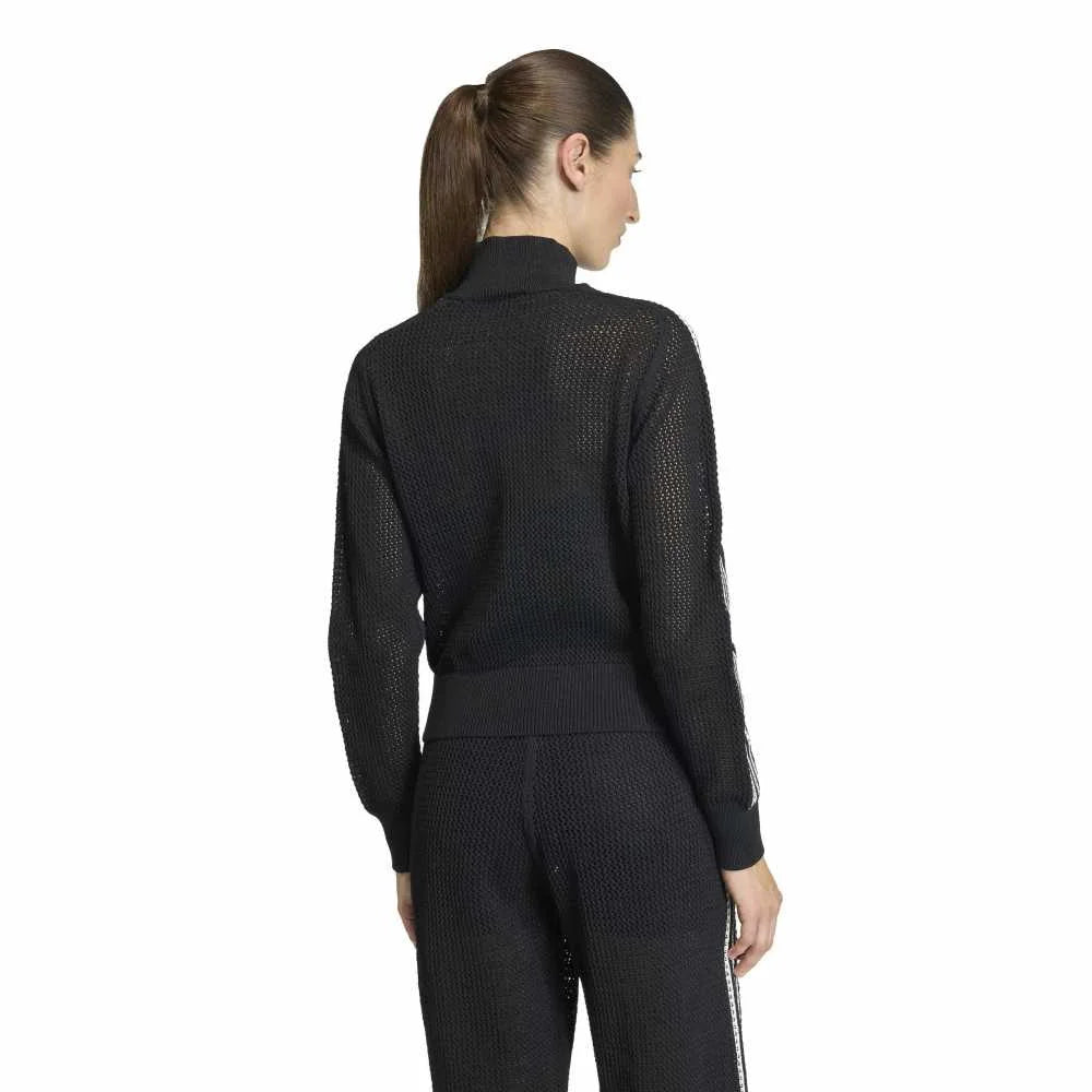 ADIDAS Knitted Crochet Firebird Track Jacket Black KC6497