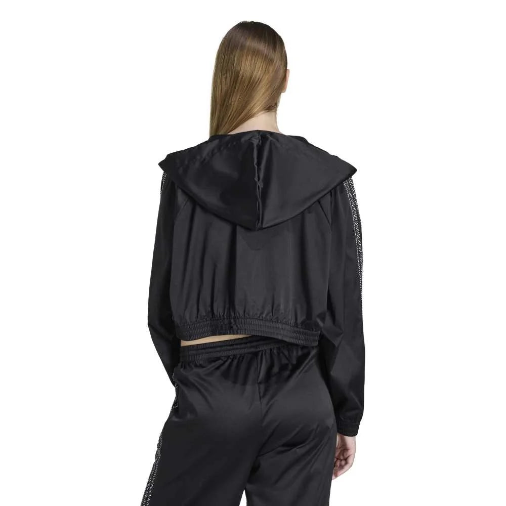 ADIDAS Pearl Cropped Zip Hoodie Black KC7864