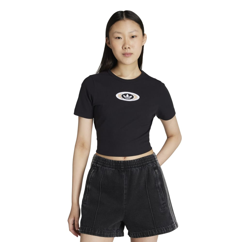 ADIDAS Originals Campus 2000 Back Cut Out Rib T-Shirt Black KC8804