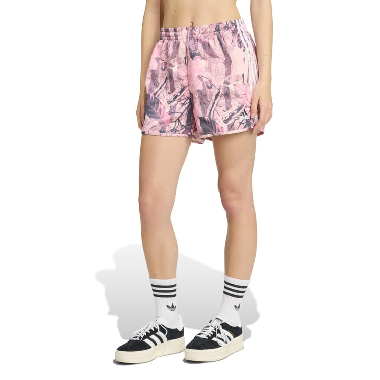 ADIDAS Originals Leaf Camo Print Satin Short Pink KC8808