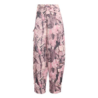 ADIDAS Originals Leaf Camo Print Satin Cargo Pant Pink KC8809