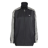 ADIDAS Originals Ruffle 3-Stripes Satin Firebird Track Jacket Black KC8810
