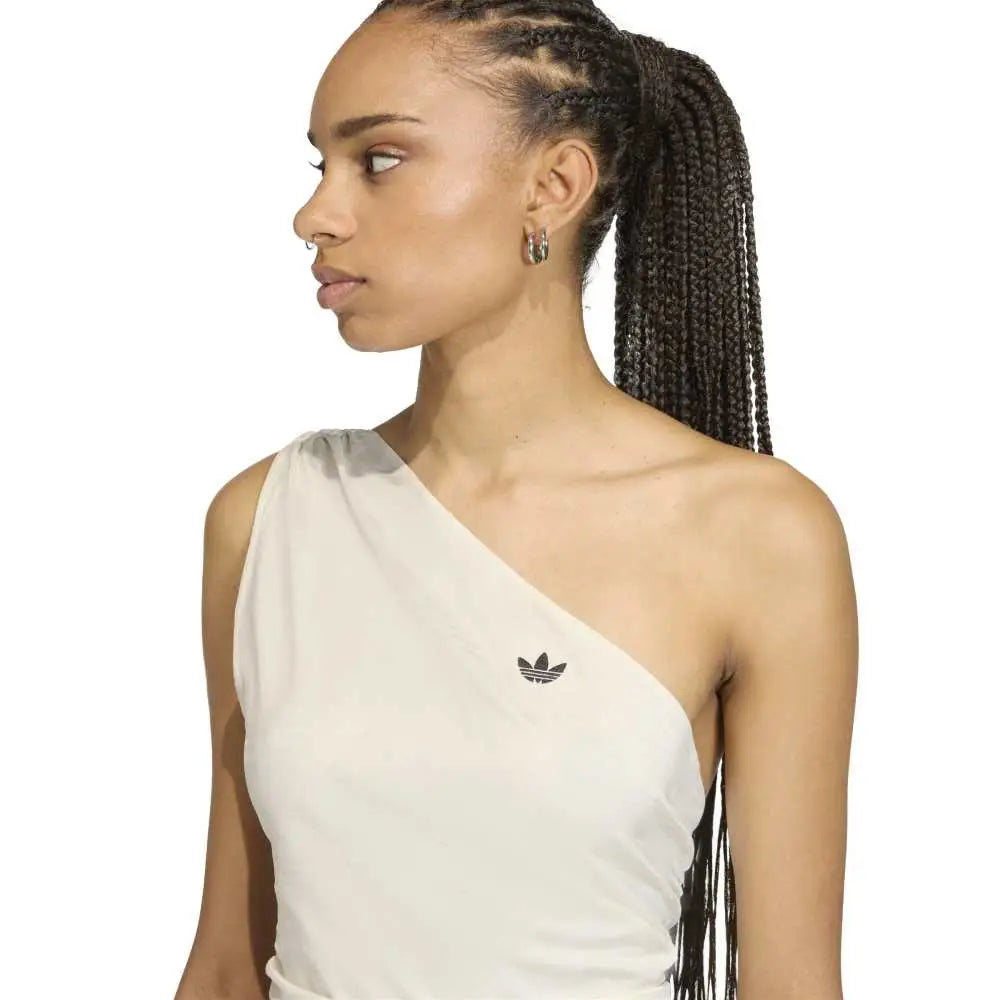 ADIDAS Rouched One Shoulder Long-Sleeve T-Shirt White KC9118