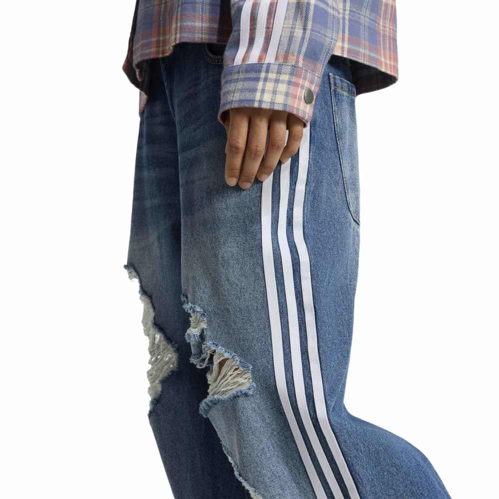 ADIDAS Originals Loose Denim Destressed Pant Blue KE3300