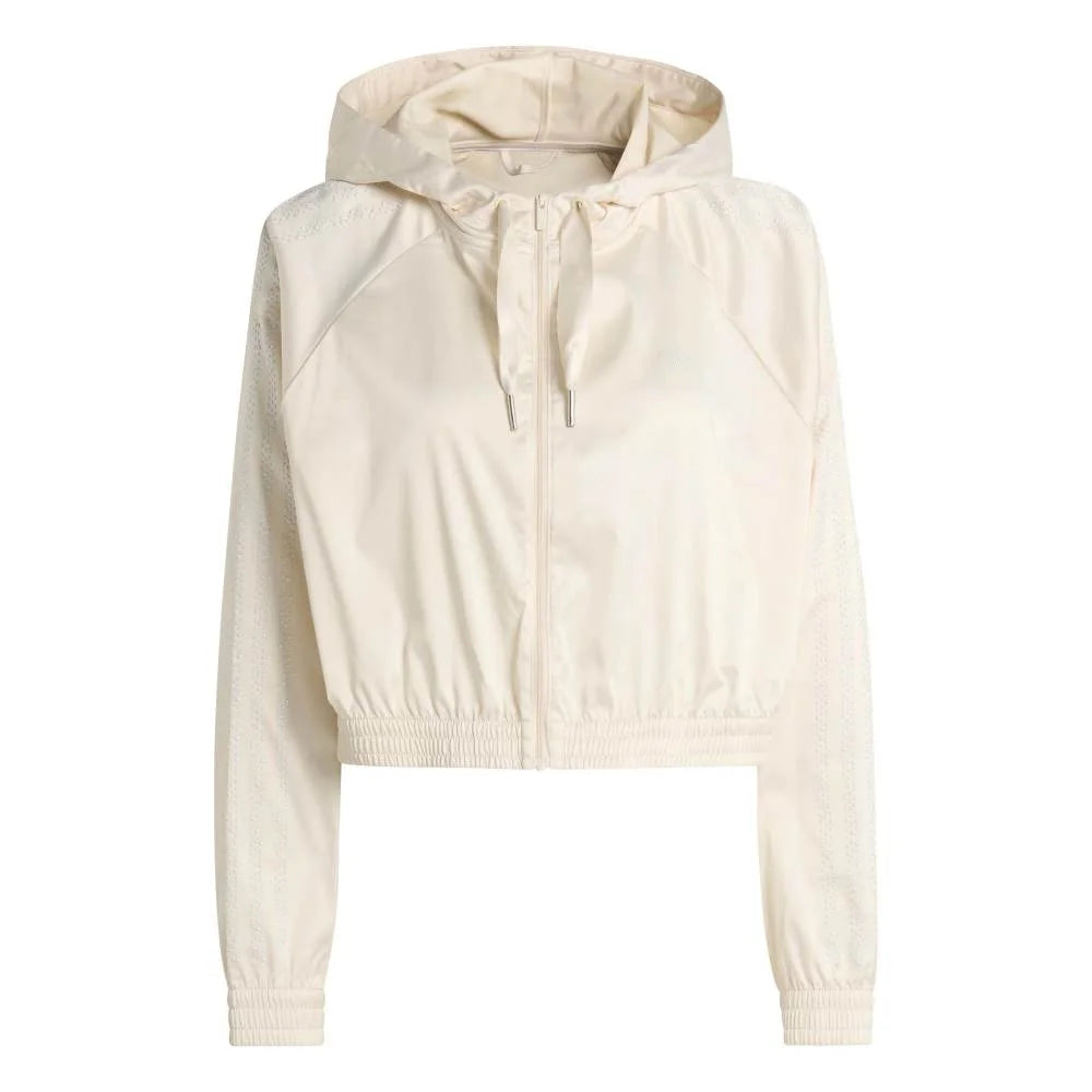 ADIDAS Pearl Cropped Zip Hoodie White KE3391