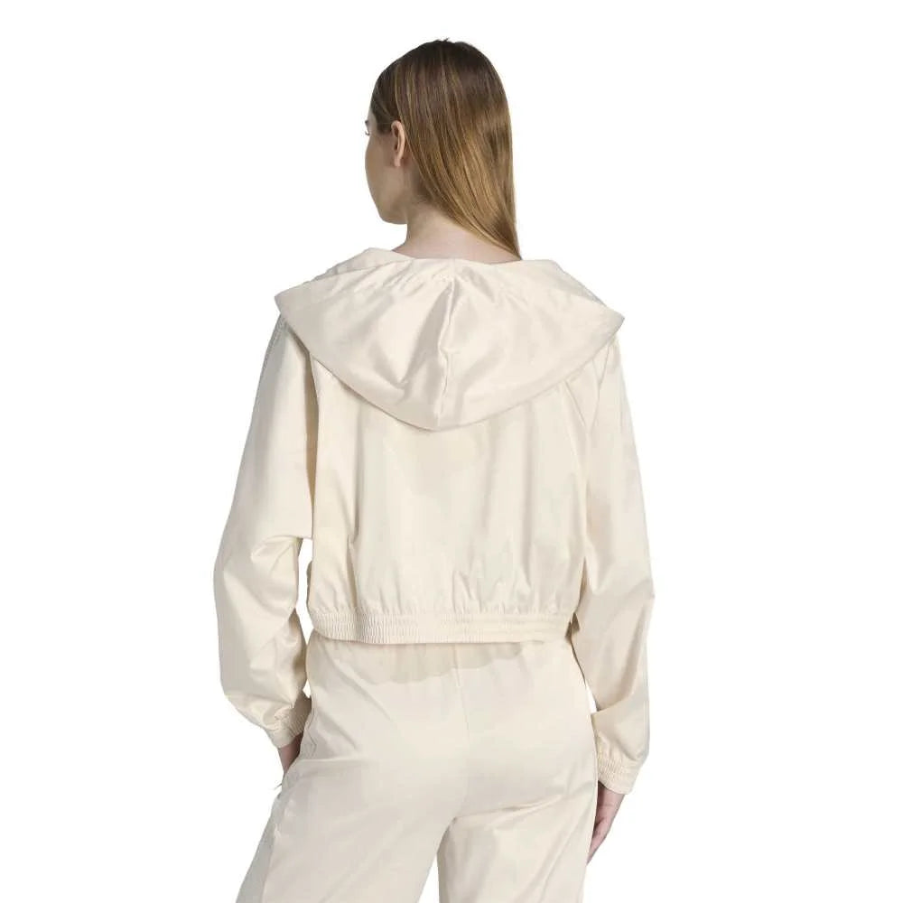 ADIDAS Pearl Cropped Zip Hoodie White KE3391