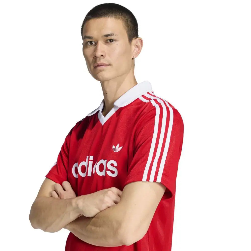 ADIDAS Archive Collar Engineered Jersey Red KE3583