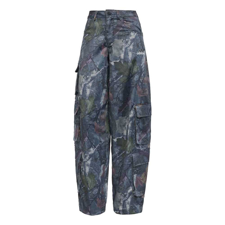 ADIDAS Originals Leaf Camo Print Satin Cargo Pant Black KE3741