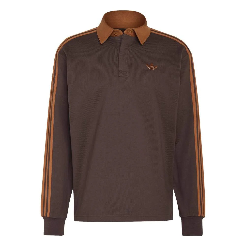 ADIDAS 3-Stripes Rugby Longsleeve Polo Brown KE4112