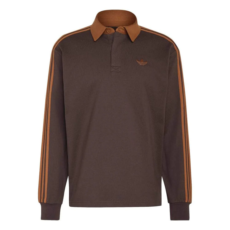 ADIDAS 3-Stripes Rugby Longsleeve Polo Brown KE4112