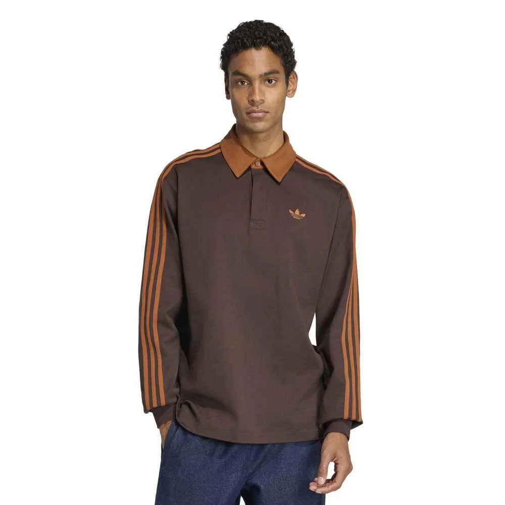 ADIDAS 3-Stripes Rugby Longsleeve Polo Brown KE4112