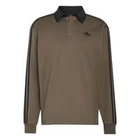 ADIDAS 3-Stripes Rugby Longsleeve Polo Brown KE4113