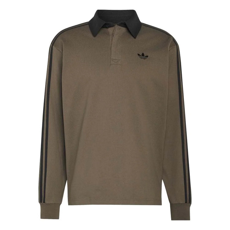 ADIDAS 3-Stripes Rugby Longsleeve Polo Brown KE4113