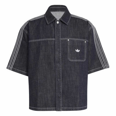 ADIDAS Originals Denim Short Sleeve Work Shirt Blue KG6448