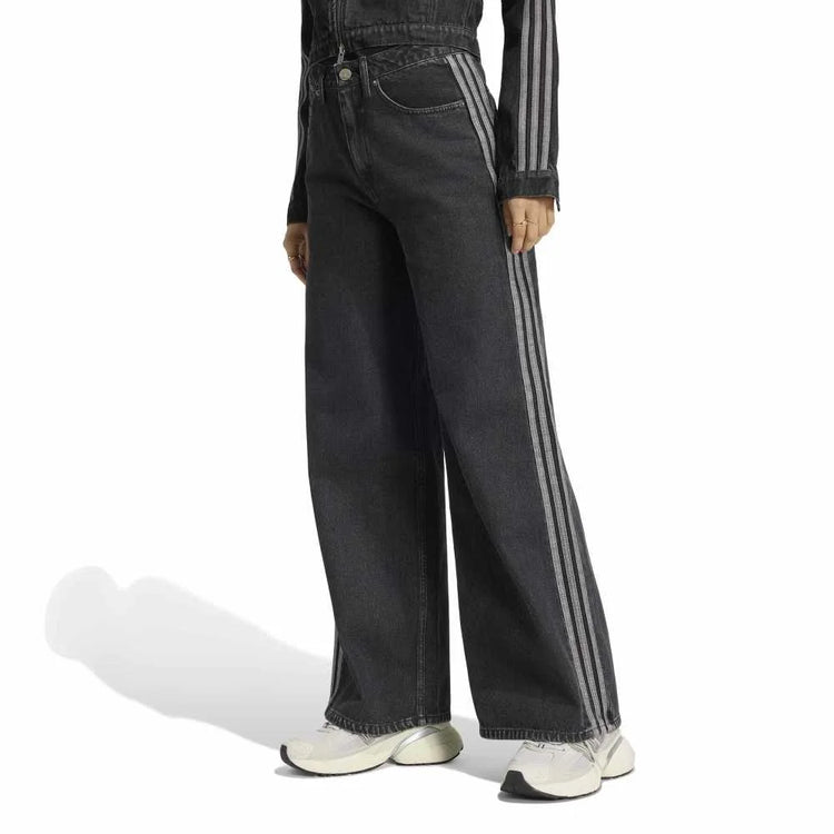 ADIDAS High Rise Wide Leg Denim Pant Black KQ6469