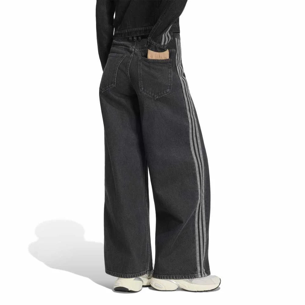 ADIDAS High Rise Wide Leg Denim Pant Black KQ6469