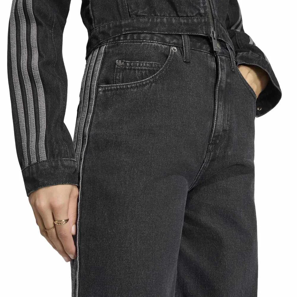 ADIDAS High Rise Wide Leg Denim Pant Black KQ6469