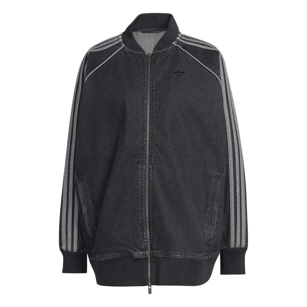 ADIDAS SST Oversized Denim Track Jacket Black KQ6471