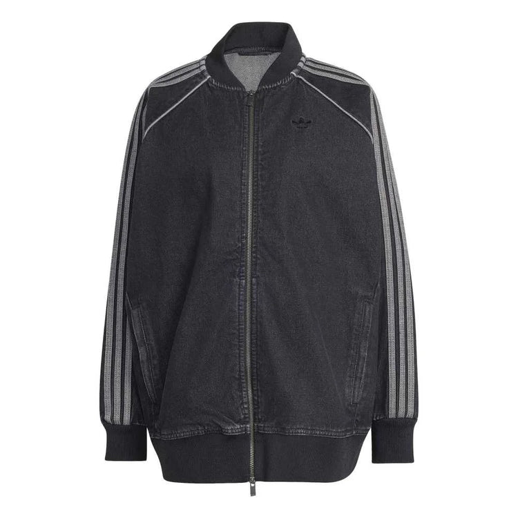 ADIDAS SST Oversized Denim Track Jacket Black KQ6471