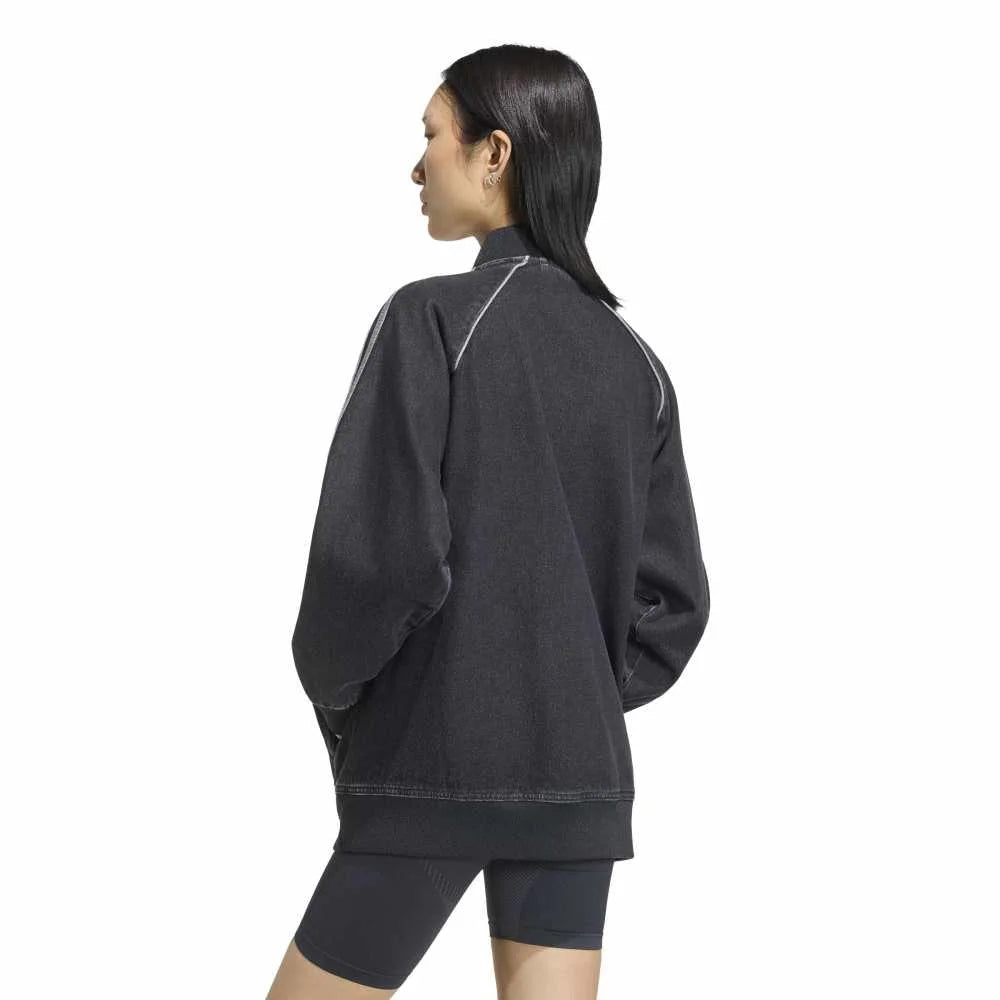 ADIDAS SST Oversized Denim Track Jacket Black KQ6471