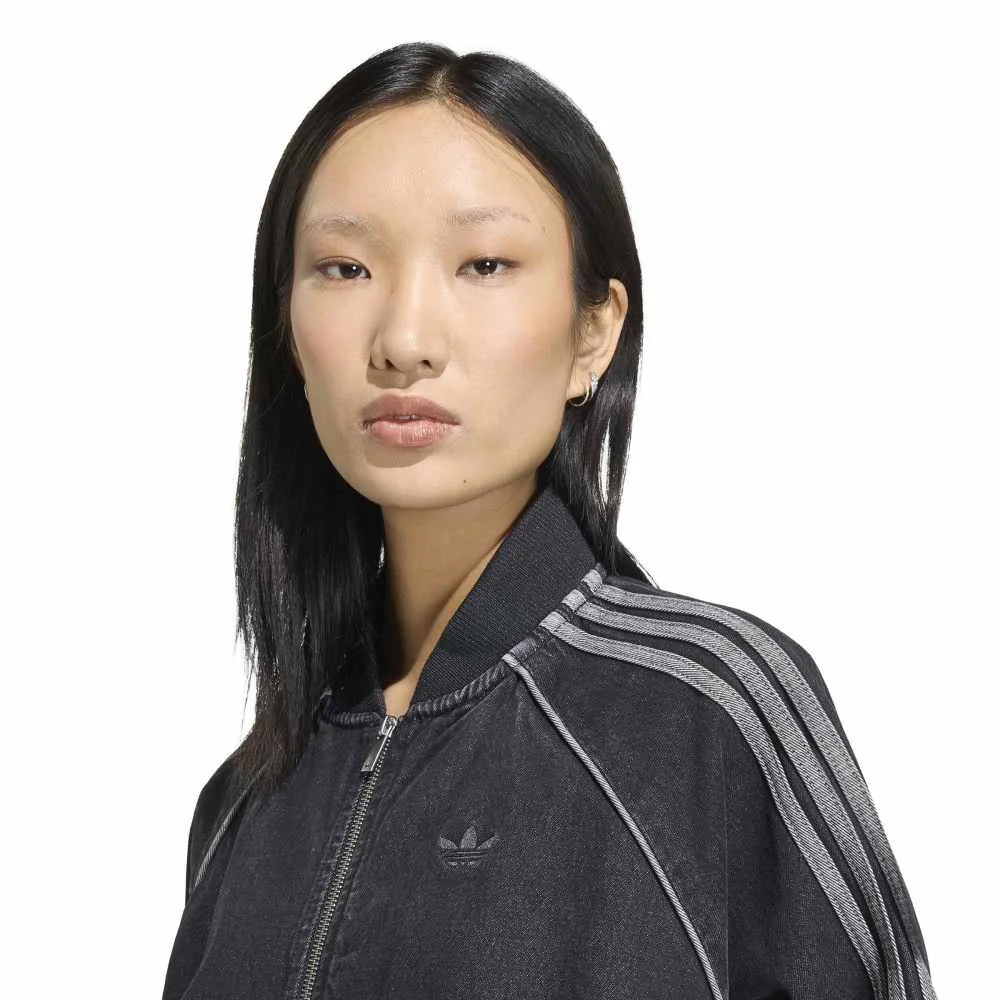 ADIDAS SST Oversized Denim Track Jacket Black KQ6471
