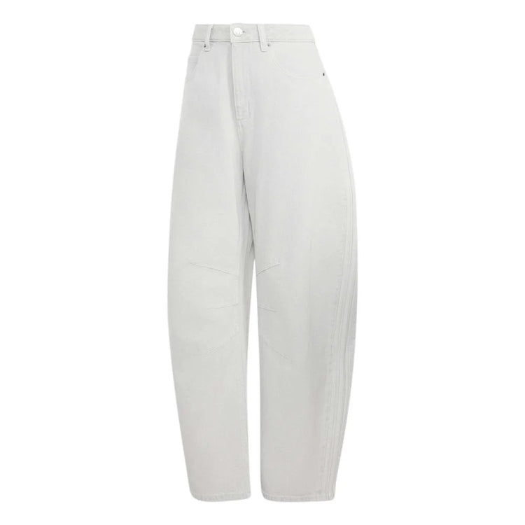 ADIDAS High Rise Barrel Leg Denim Pant Grey KQ6475
