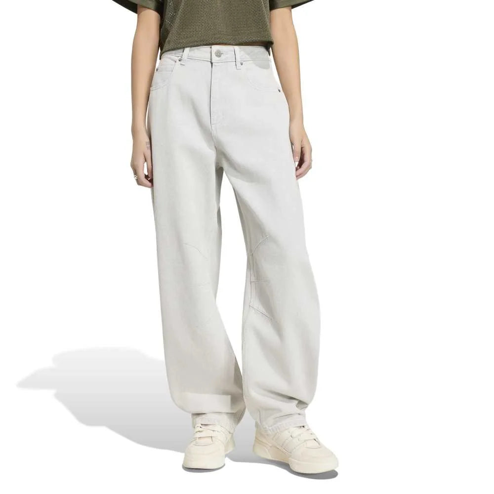 ADIDAS High Rise Barrel Leg Denim Pant Grey KQ6475