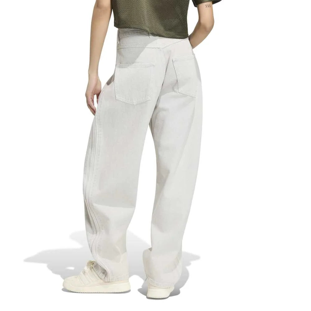 ADIDAS High Rise Barrel Leg Denim Pant Grey KQ6475