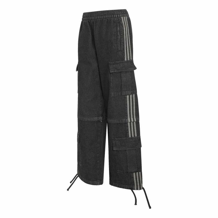 ADIDAS Mid Rise 2-In-1 Denim Pant Black KQ6480