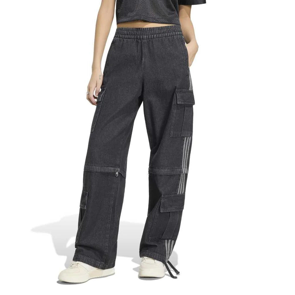 ADIDAS Mid Rise 2-In-1 Denim Pant Black KQ6480