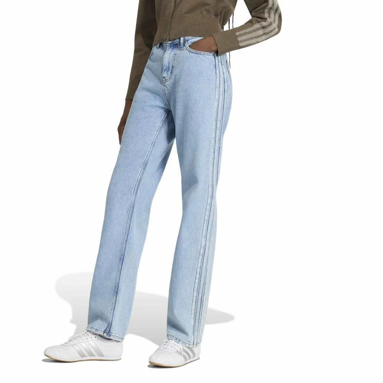 ADIDAS Firebird Mid Rise Straight Denim Pant Blue KQ6490