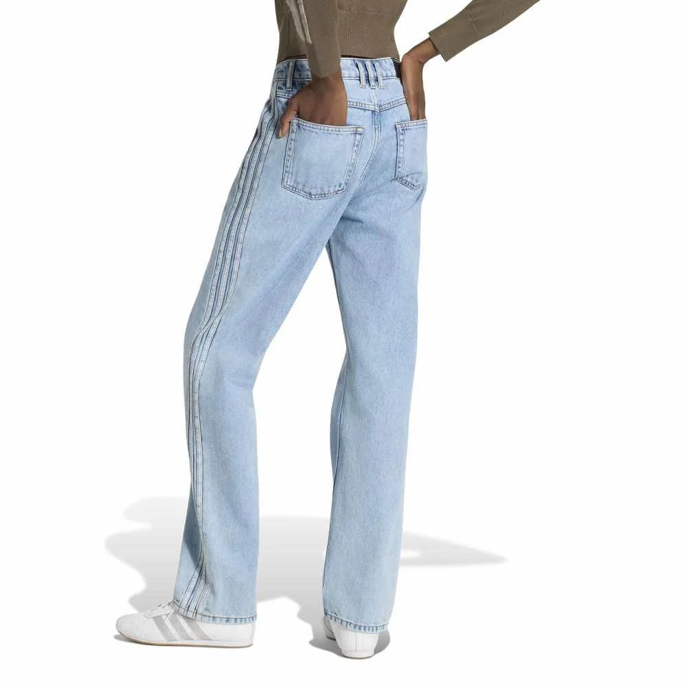 ADIDAS Firebird Mid Rise Straight Denim Pant Blue KQ6490