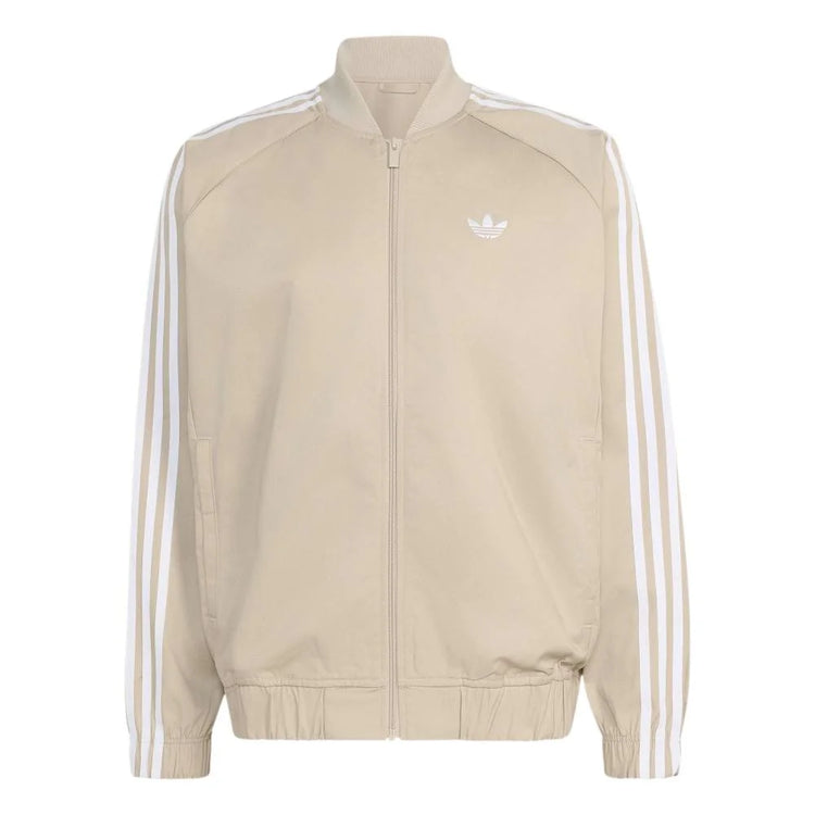 ADIDAS Sst Adicolor Classics Cotton Twill Track Jacket Beige KR1369