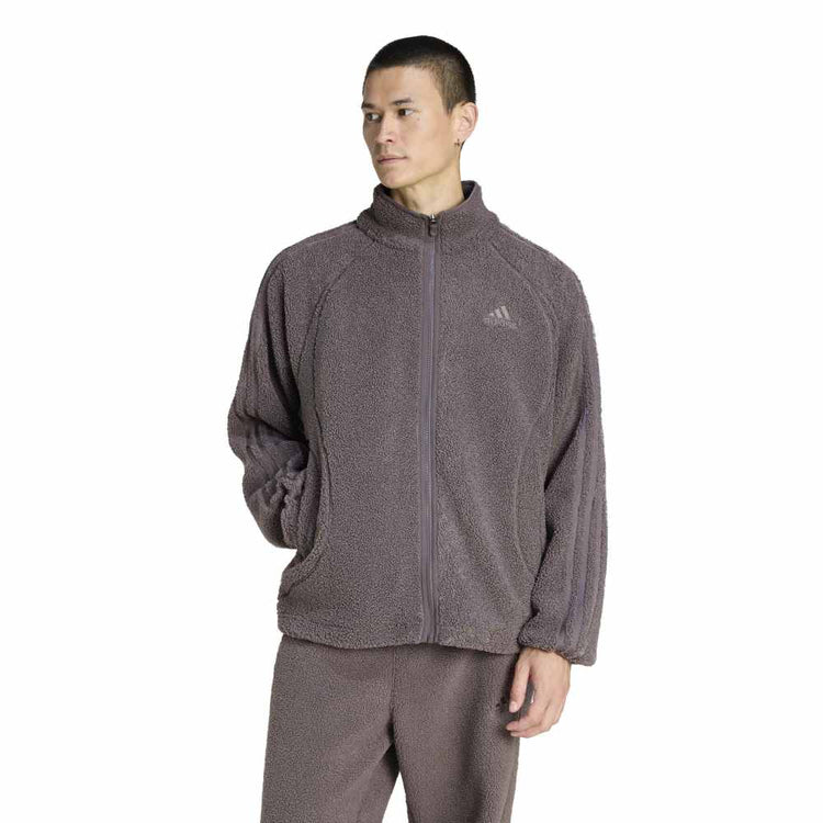 ADIDAS Borg Fleece Teamgeist Track Jacket Grey KR5188