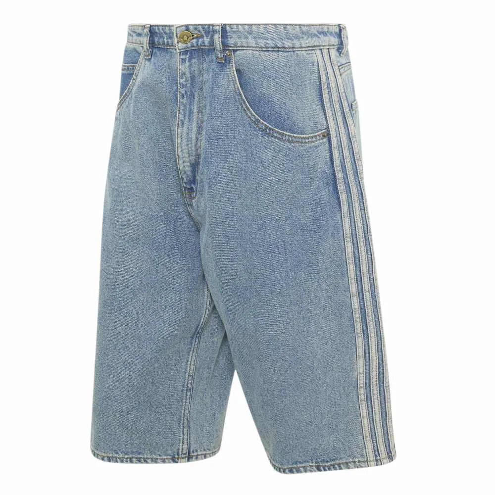 ADIDAS Firebird Adicolor Denim Short Mid-Rise Straight Leg Blue KS4975