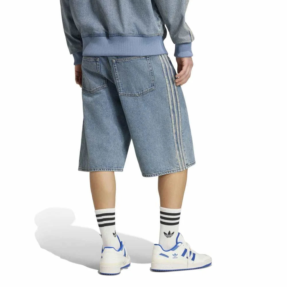 ADIDAS Firebird Adicolor Denim Short Mid-Rise Straight Leg Blue KS4975
