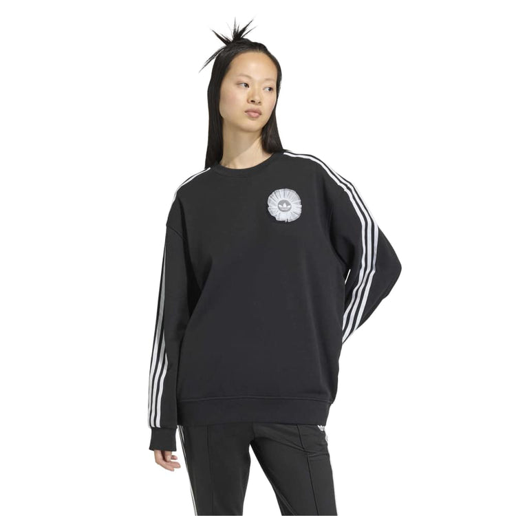 ADIDAS Originals Lace Branding Crew Sweatshirt Black KS6470