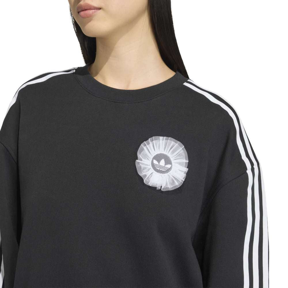 ADIDAS Originals Lace Branding Crew Sweatshirt Black KS6470