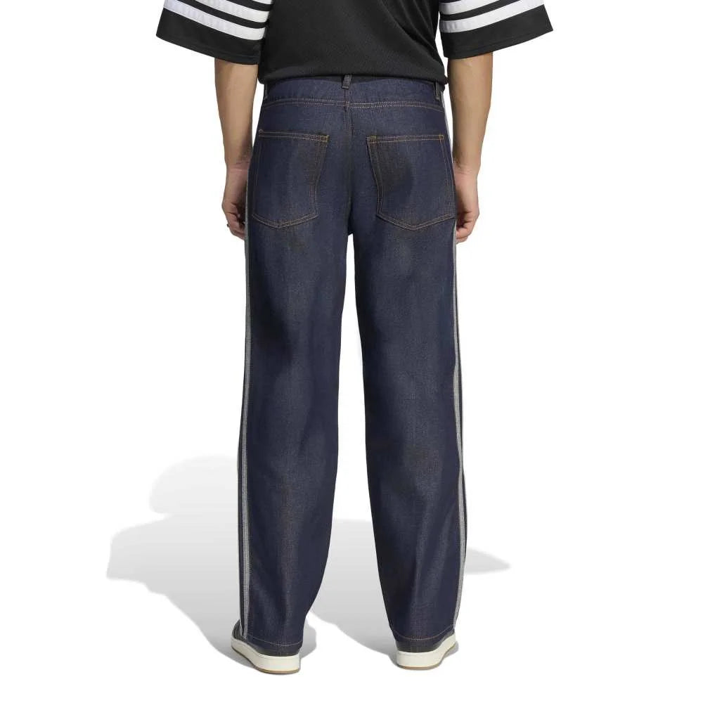 ADIDAS Firebird Adicolor Denim Mid-Rise Straight Leg Jeans Blue KS6924